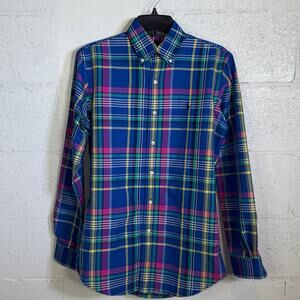 Polo Ralph Lauren Men's Classic-Fit Plaid Performance Shirt, Royal/pink XS $138